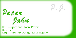 peter jahn business card