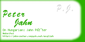 peter jahn business card